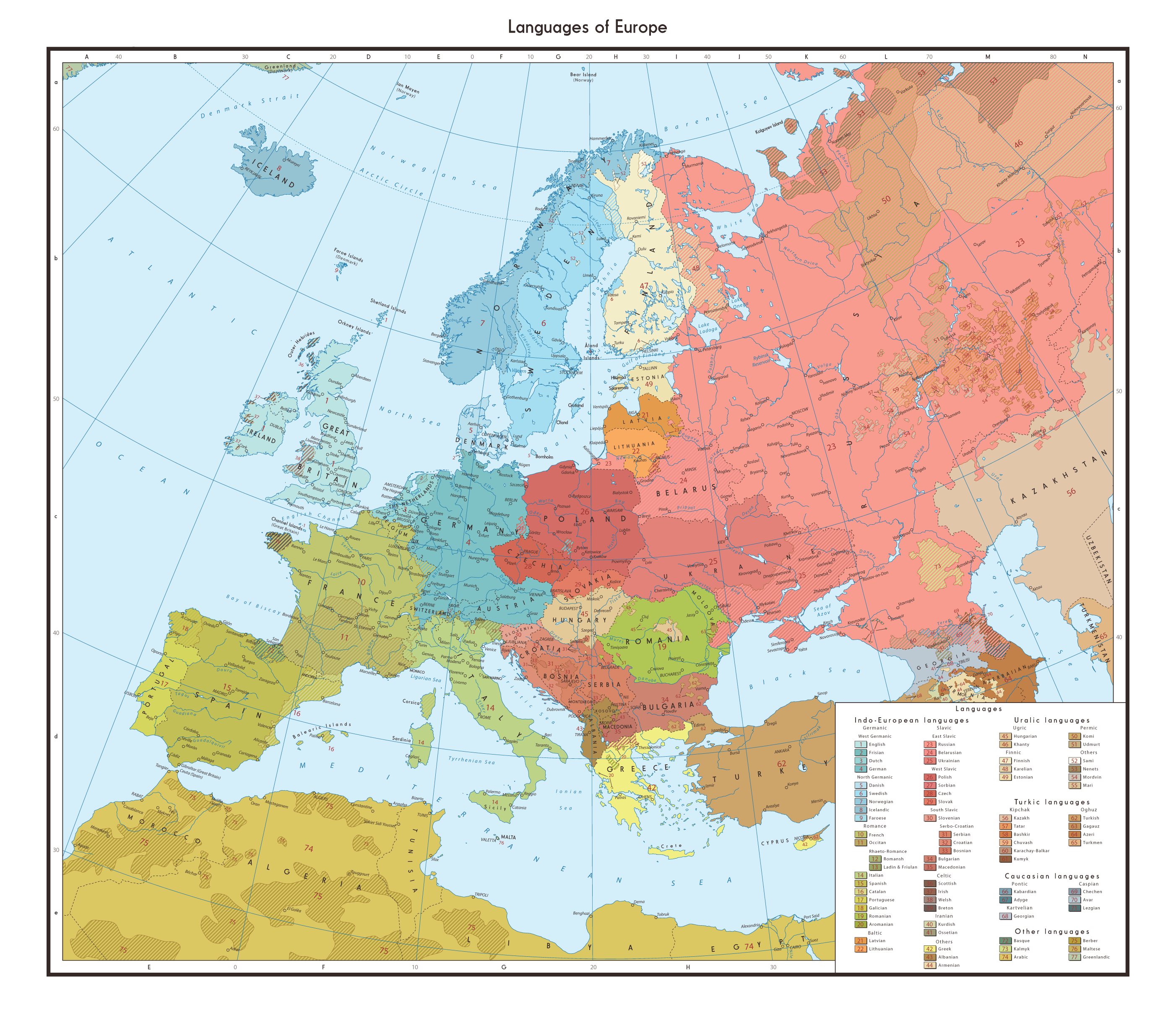 Linguistic map of Europe