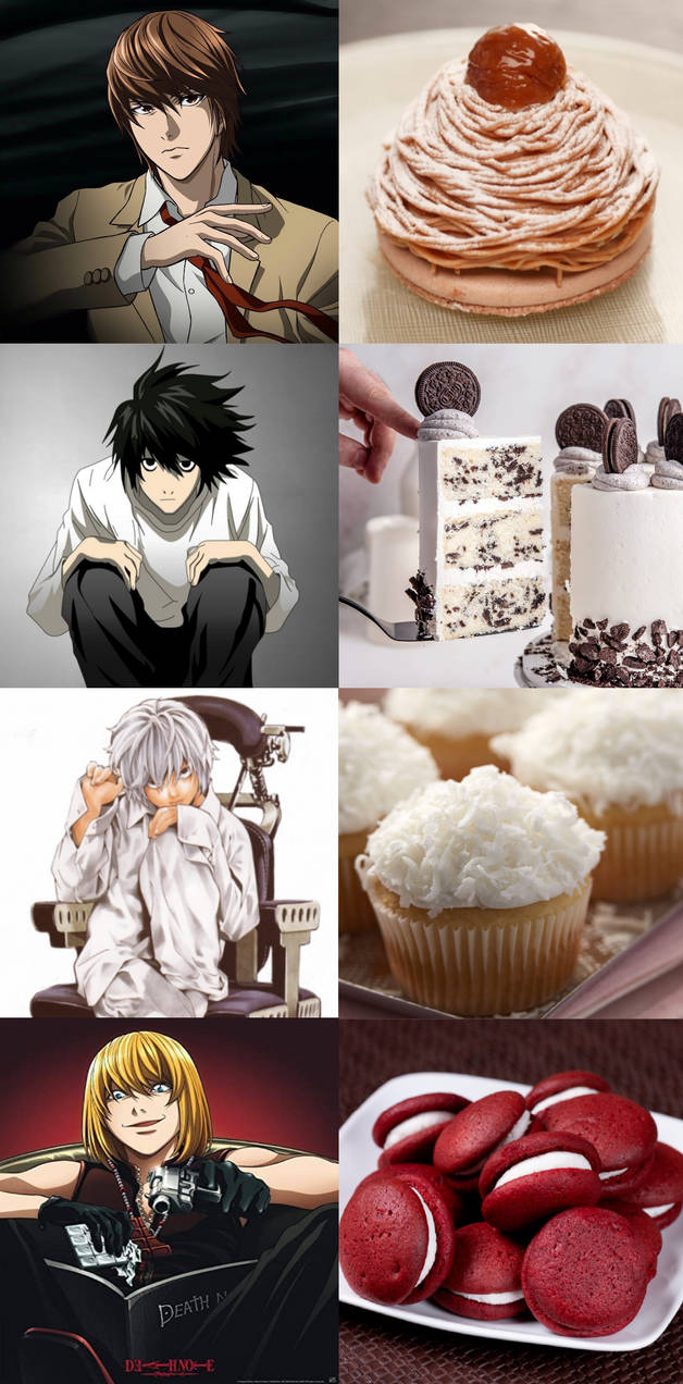 Death Note Shortcake The Four Main Death Note Characters' Desserts by SuzetteCharlotte on ...