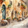 Italien Small Town In The 1960 Narrow Street With 