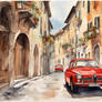 Italien Small Town In The 1960 Narrow Street With 