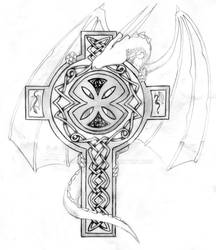 Dragon on Celtic Cross