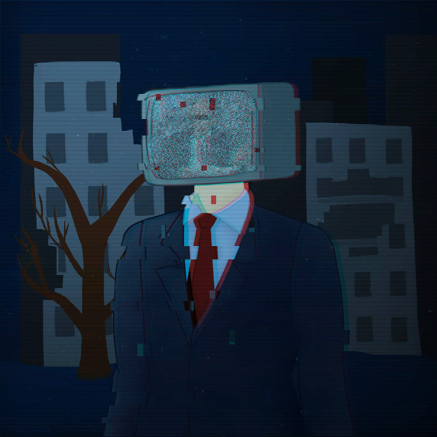 TV-head man in a suit by KatyaKust on DeviantArt