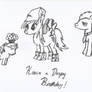 Birthday Sketch (Dinky, Derpy, Doctor Whooves)