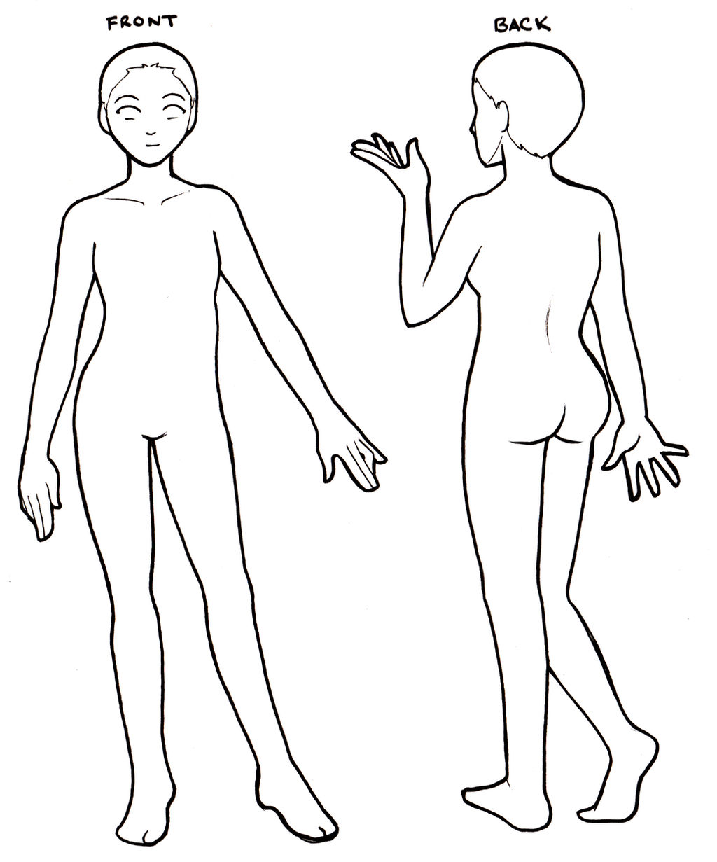 Female Front Back Reference Front Back Base for Reference Sheet by SarahForde on DeviantArt