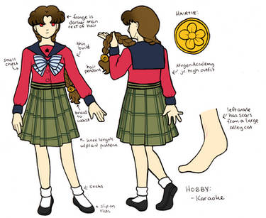 Akina Yuri - School Uniform Reference Sheet