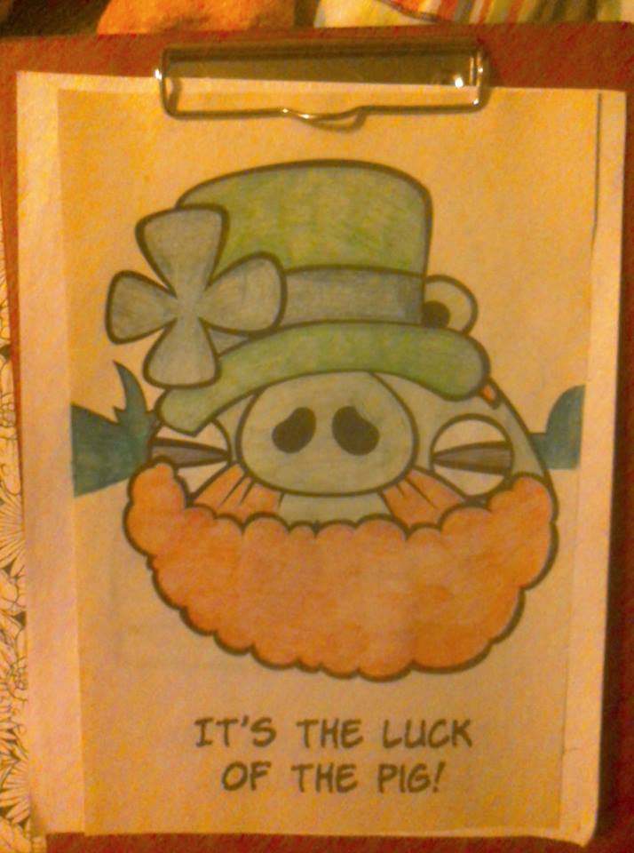 Some St Paddy Art I Did Of Angry Birds Book 1