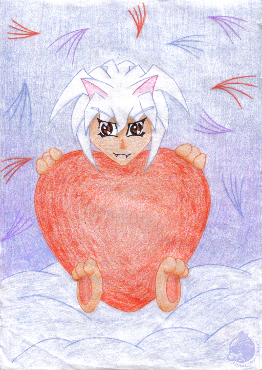 Neko Yami Bakura and a heart