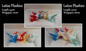 Latias and Latios Plushies