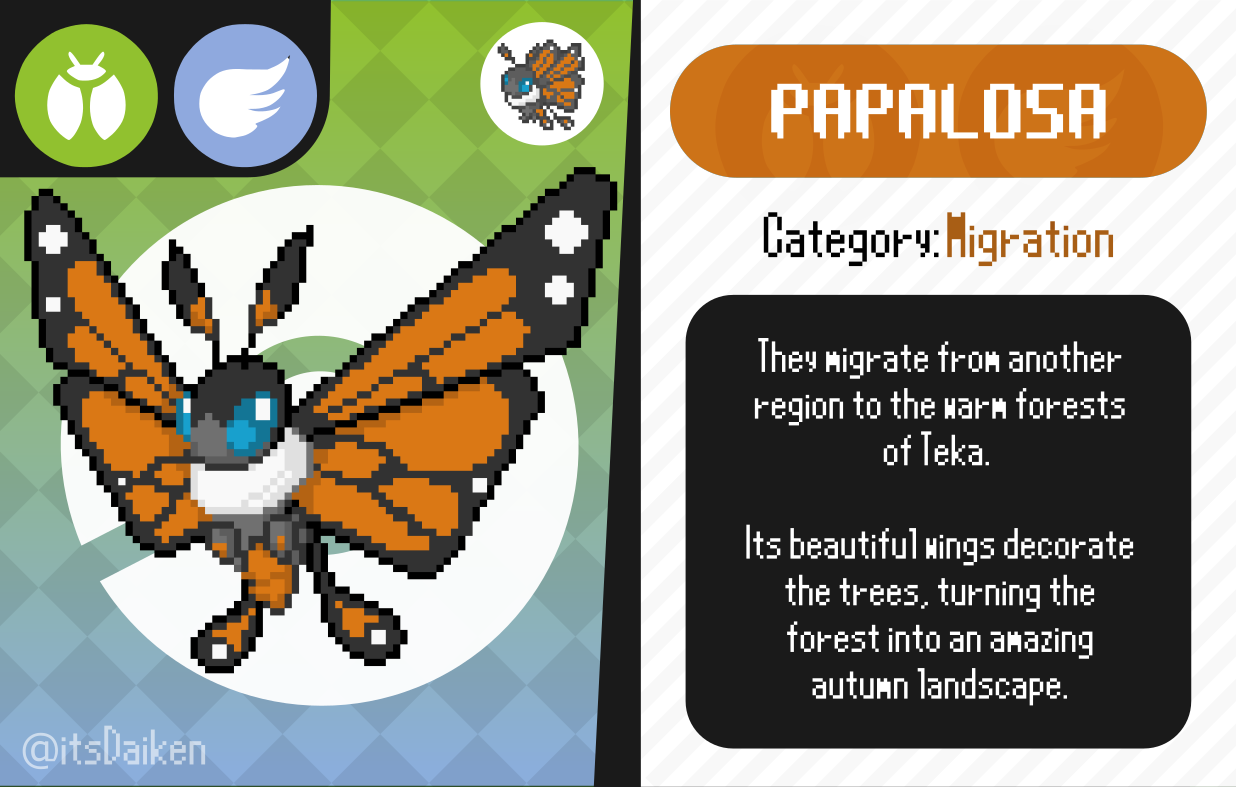 Papalosa | Bug/Flying type Fakemon by itsDaiken on DeviantArt