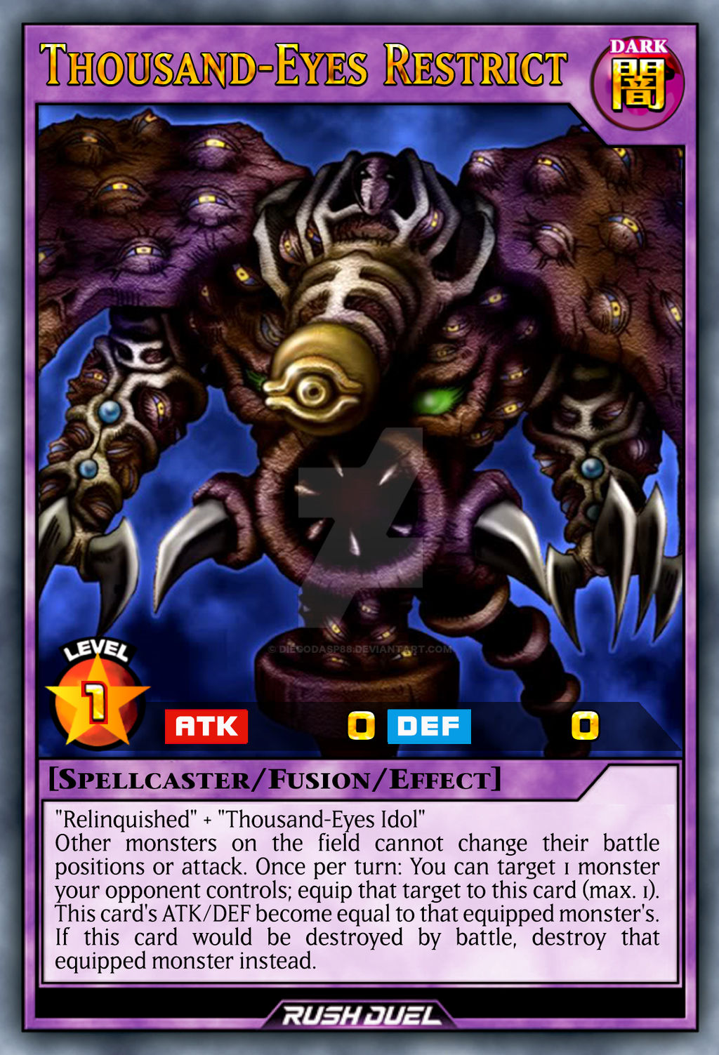 yugioh card thousand eyes restrict MAMA-EN064 - Millennium-Eyes - Ultra Rare other monsters cannot change their positions or attack 63519819 - Thousand-Eyes Restrict by