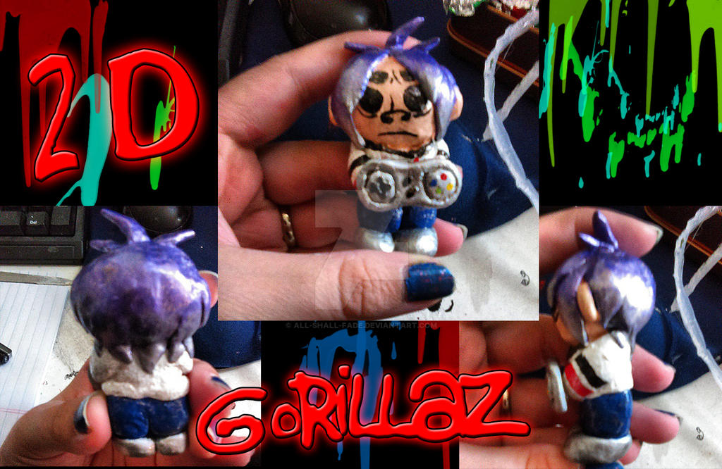 2D Gorillaz clay figurine