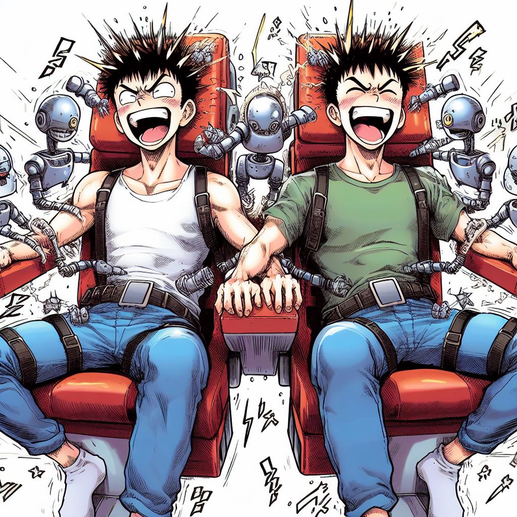 Two guys tickle tested by DarkMystican on DeviantArt