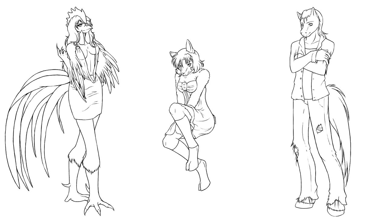 Commission lineart examples