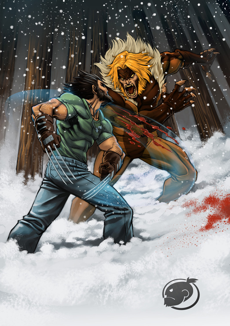 logan vs sabretooth by estivador