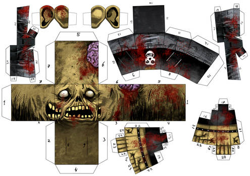 Zombie Paper Toy