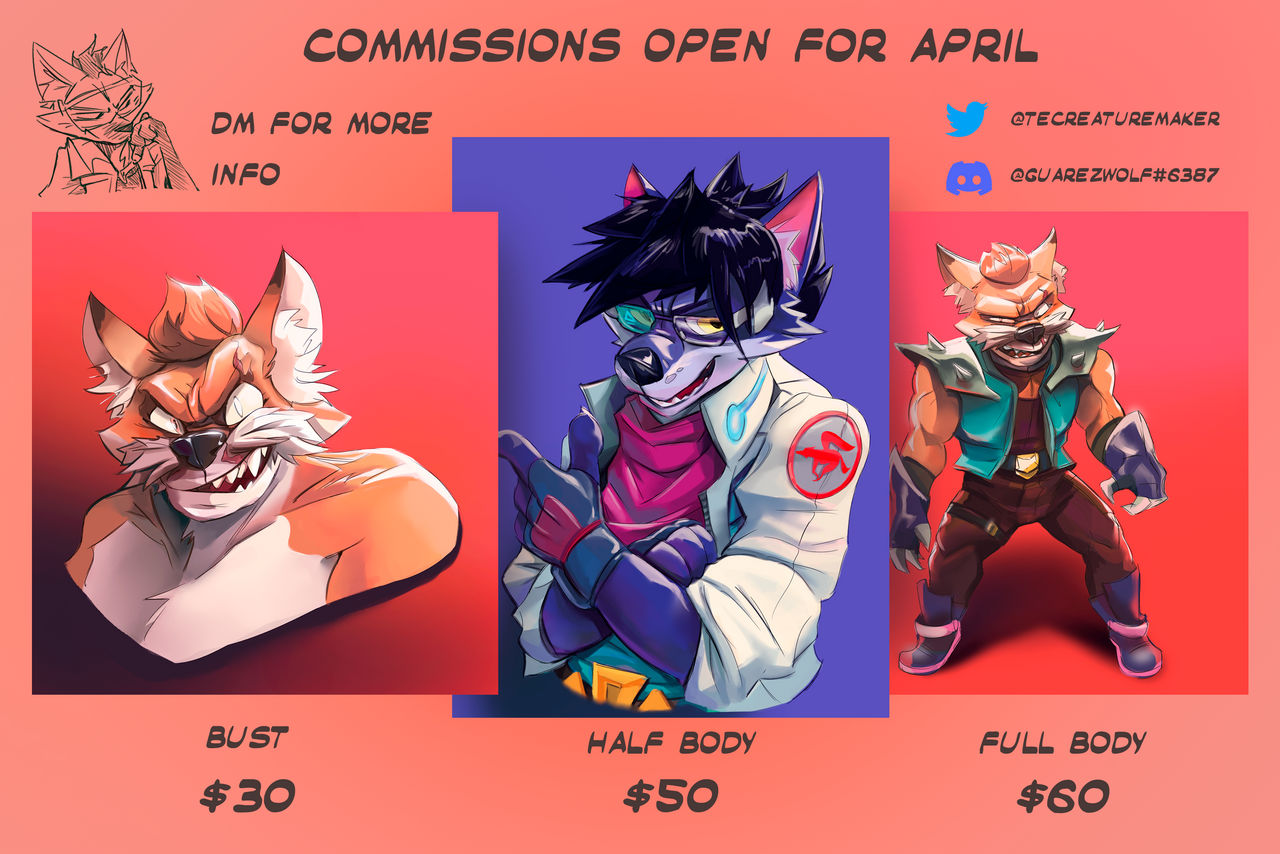 Furry Commissions For April by TeKreationer on DeviantArt