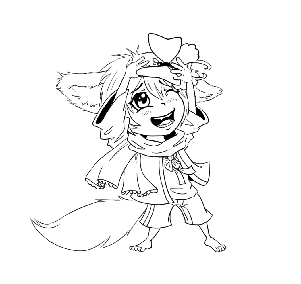 Chibi lineart commission: Shin