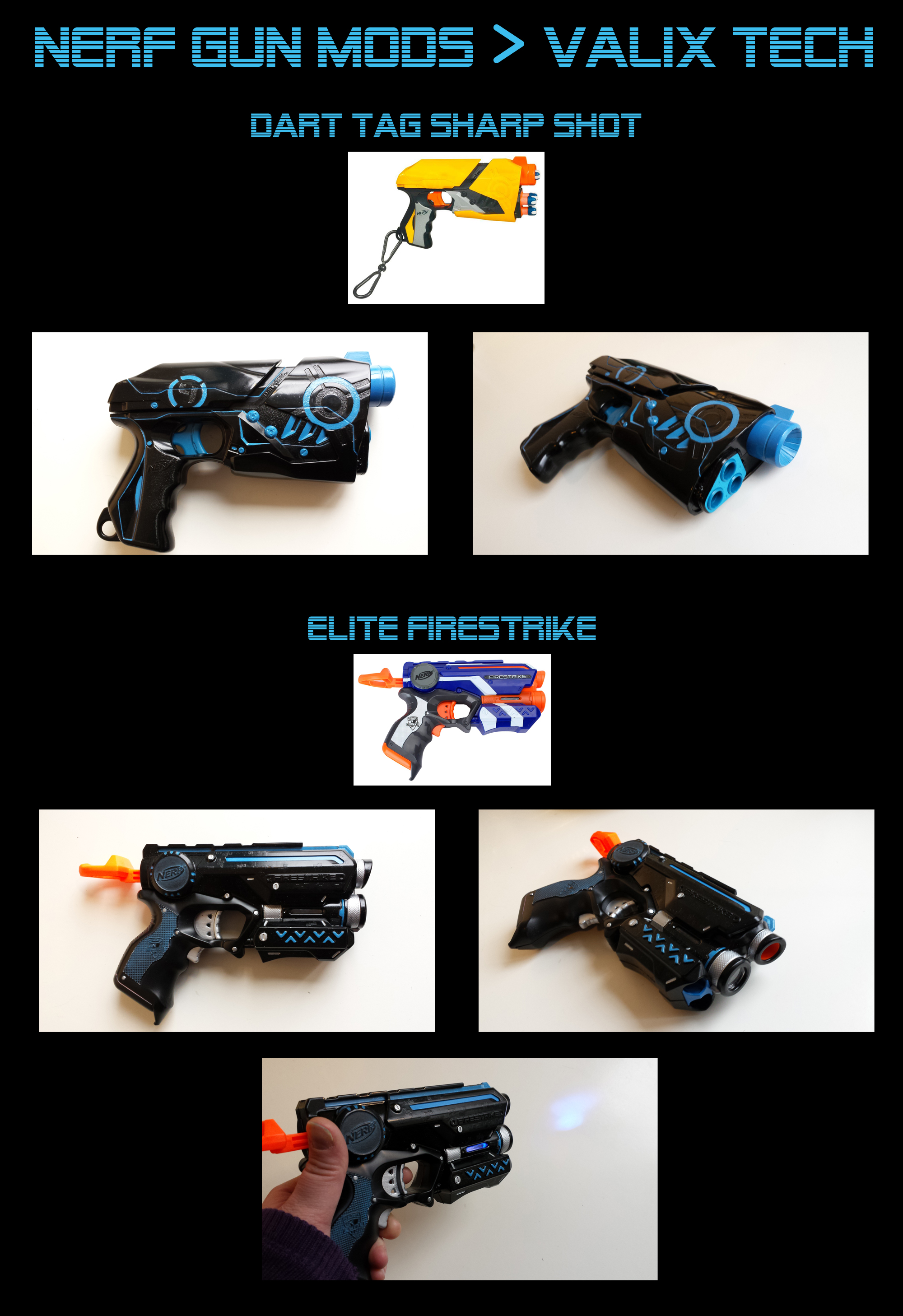 Nerf guns modded into Valix tech