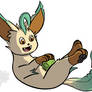 Leafeon holding lum berry