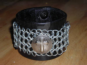 Leather and Chainmail Cuff Bracelet for Spee