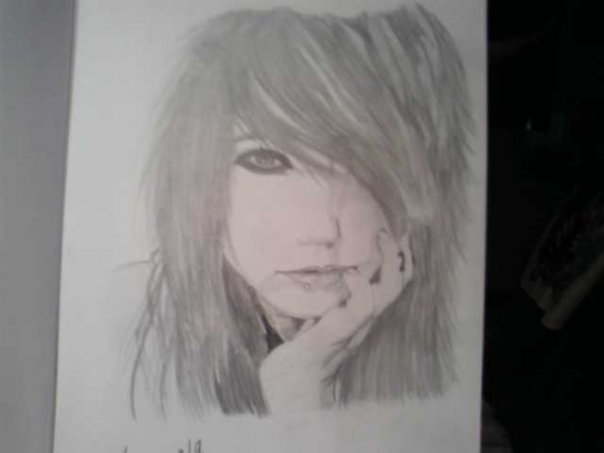 my first emo chick drawing