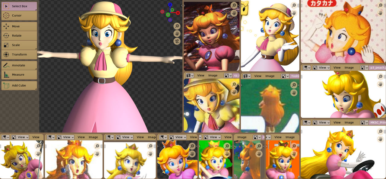 Princess Peach Model (1999 - 2001 Style) Update by Vinfreild on DeviantArt