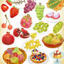 Random popular fruits and cake pack MMD Download