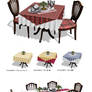 MMD Elegant dining set with food