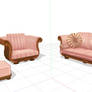 Pink sofa set MMD Download