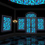 Blue stained glass hall stage MMD DOWNLOAD