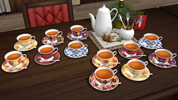 Tea cup and saucer set MMD download