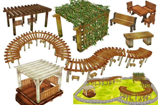 MMD Garden Pergola pack download