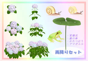 Garden rain plant set, (snail and frogs) MMD PACK