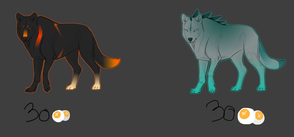 Elemental wolves #1 - 30 points - OPEN 2/2 by Gretelus on DeviantArt