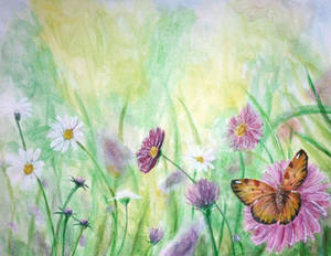 Butterfly summer - acrylic by Ayumidragon