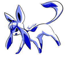 Glaceon doodle (Yellow's colors)