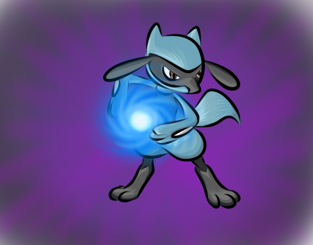 Lucario, Aura Sphere by ishmam on deviantART