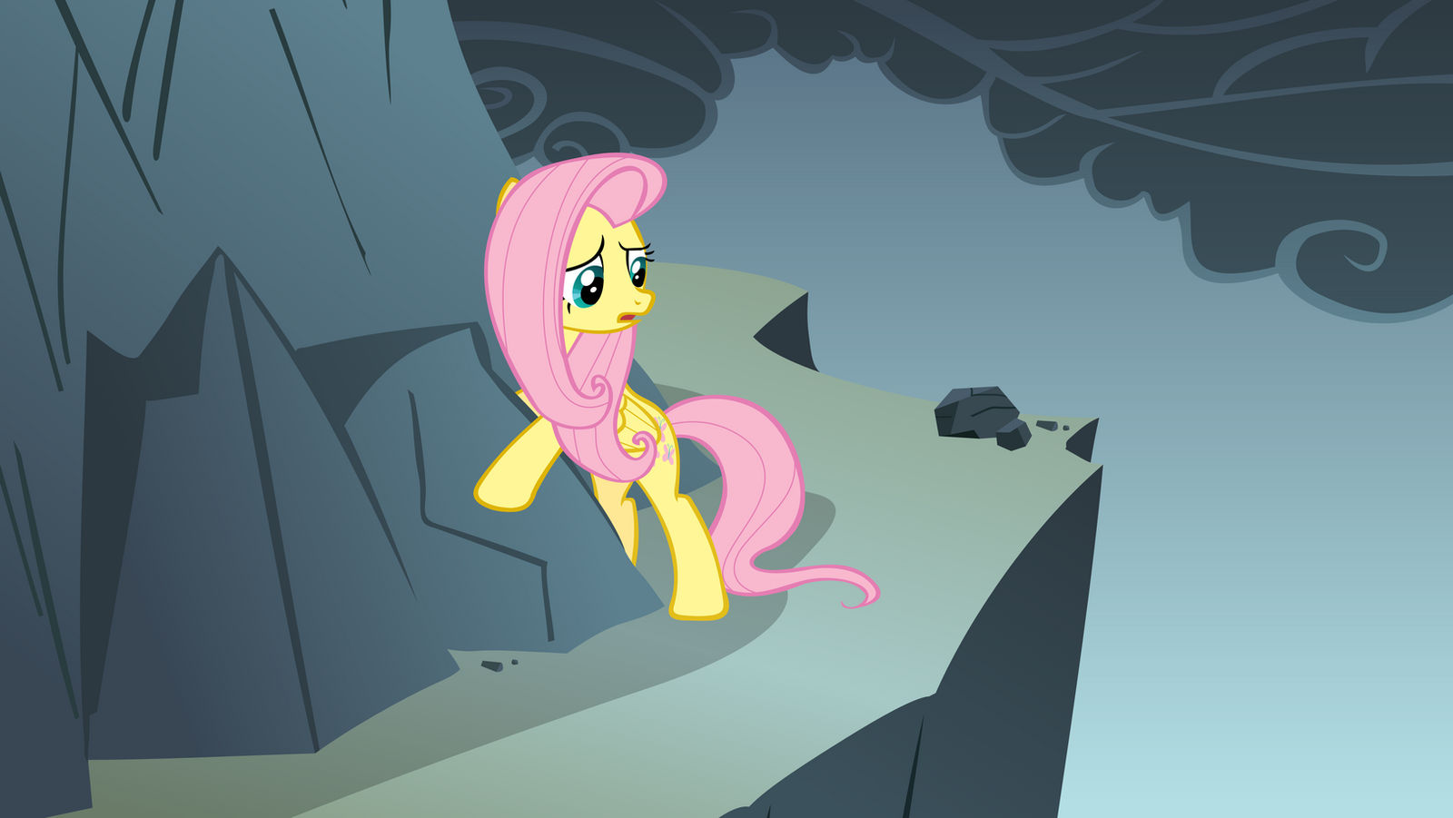 Fluttershy Hugging a Rock