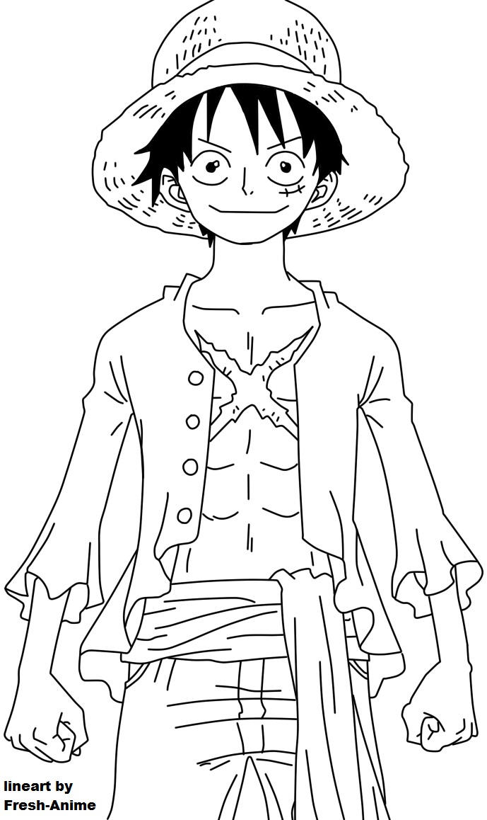 Luffy 2 years later - Lineart by Fresh-Anime on DeviantArt