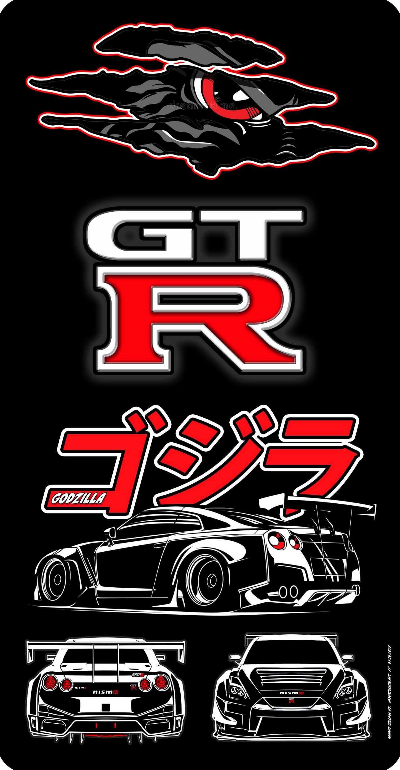 GODZILLA NISSAN SKYLINE GTR R35 FANART COLLAGE by jdeleon721 on DeviantArt