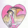 Parasaurolophus love on Valentine's Day.