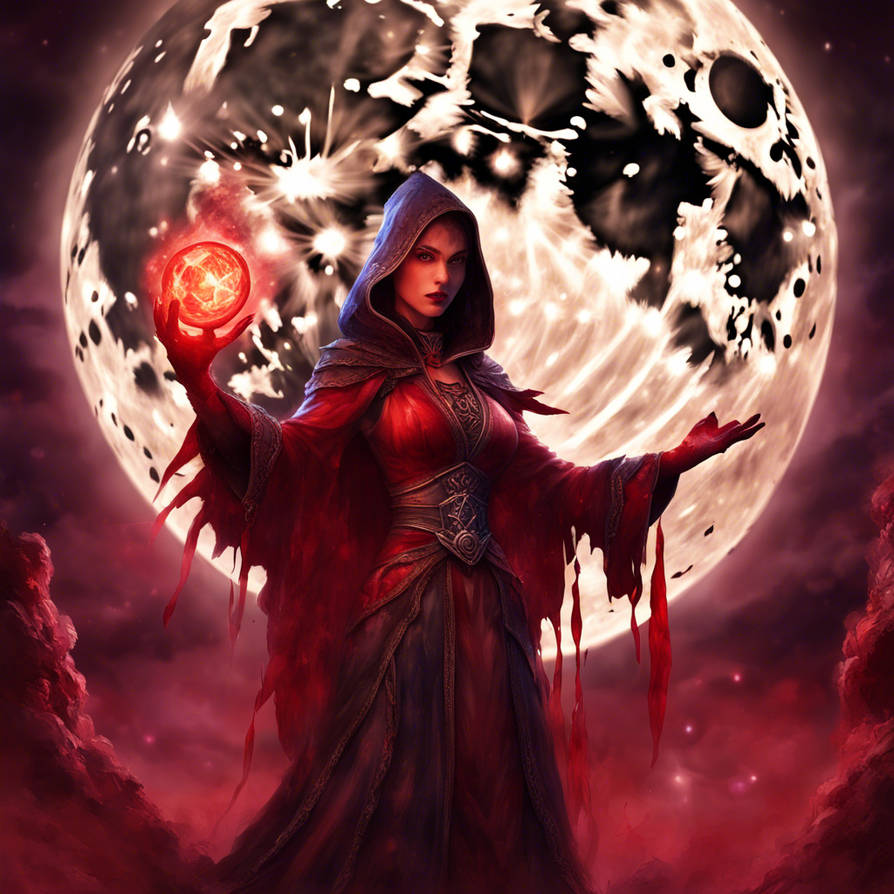 Blood mage casting a blood magic ritual under the by Final47 on DeviantArt
