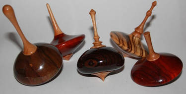wood spinning tops
