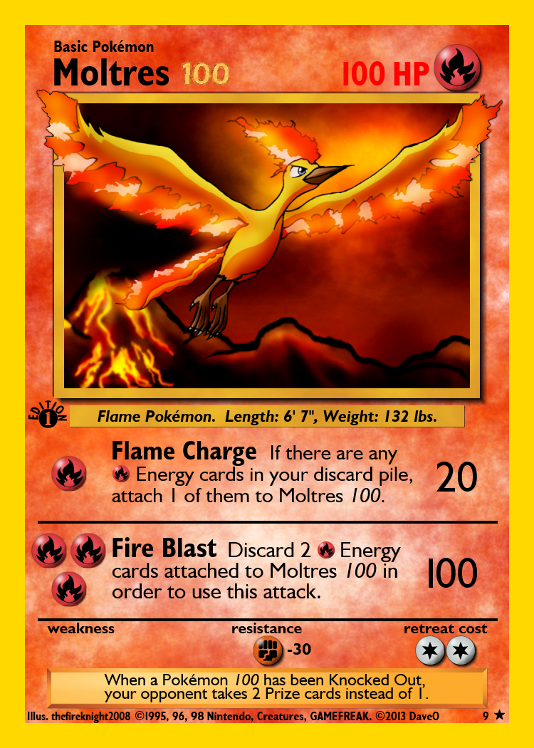 1995 moltres pokemon card Rocket's this attack does nothing. Is this Fossil Moltres real