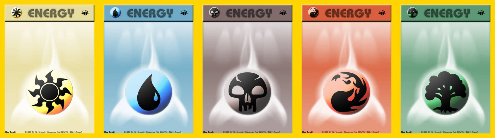 Pokemon or Magic the Gathering Mana Energy Cards