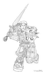 Roboute Guiliman lineart by ChristopherLine