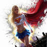 Supergirl white crop top_ badass graphic art