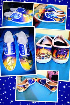 Aladdin and Jasmine Custom Shoes