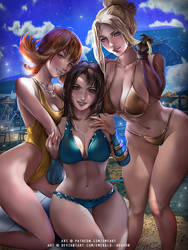 Selphie x Rinoa x Quistis Swimsuit ver