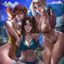 Selphie x Rinoa x Quistis Swimsuit ver
